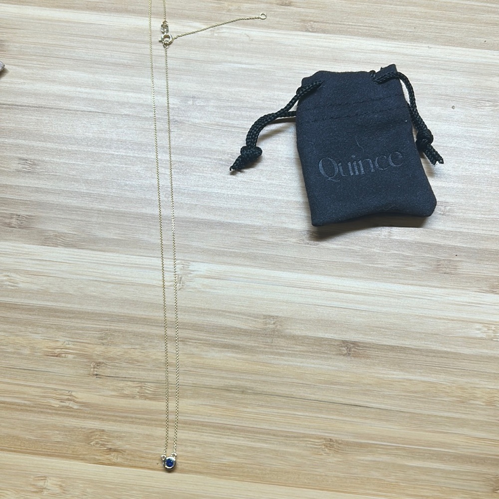 14k Gold Sapphire Birthstone Necklace